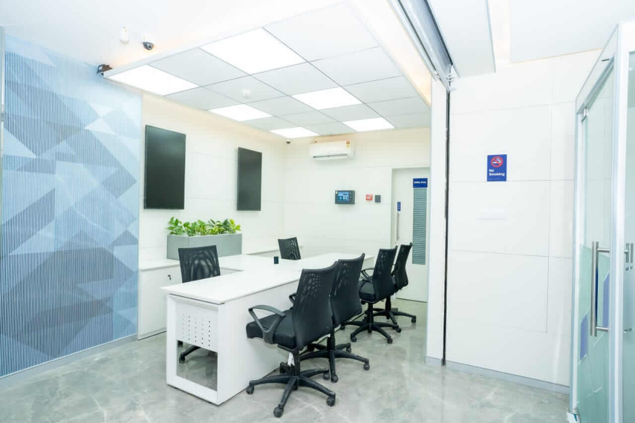 Modern office reception with sleek design