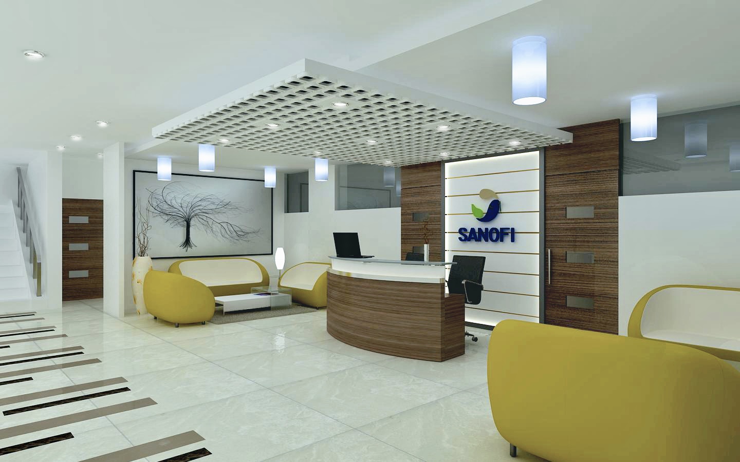 Office maintenance technician at work