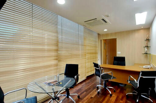 Office construction site with framework being installed